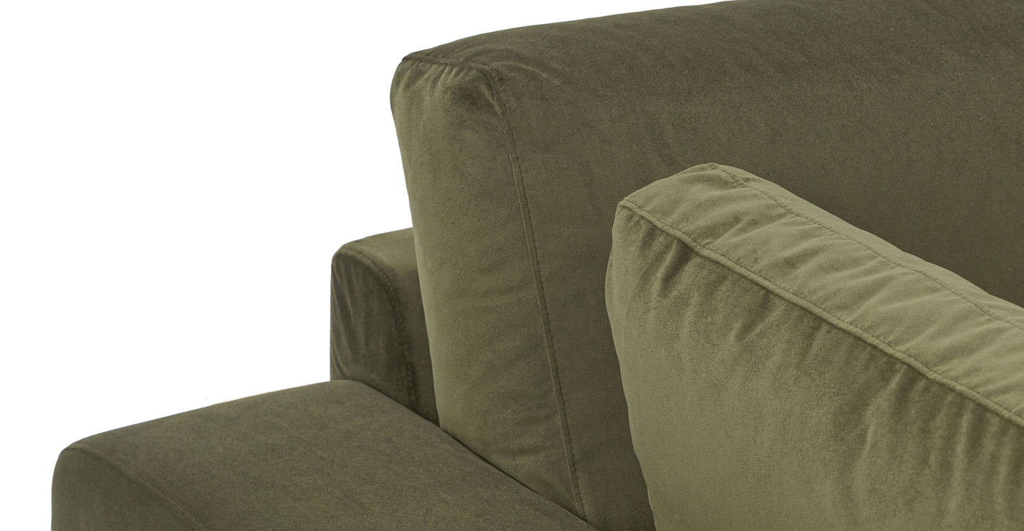 Divano componibile Malaga Velvet rivolto a sinistra