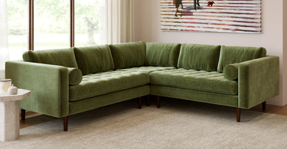 Divano angolare in velluto Napa