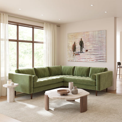 Divano angolare in velluto Napa