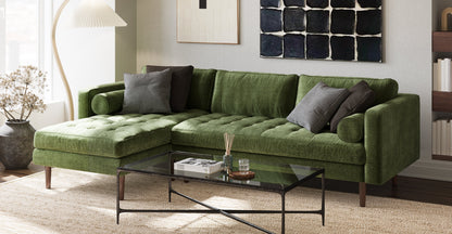 Divano componibile in velluto Napa rivolto a sinistra