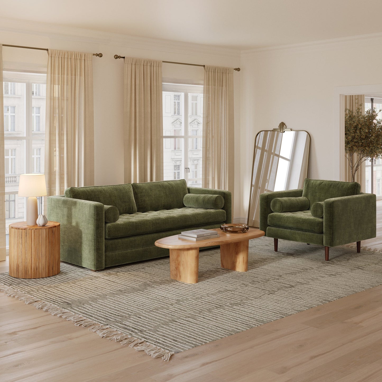 Poltrona in velluto Napa