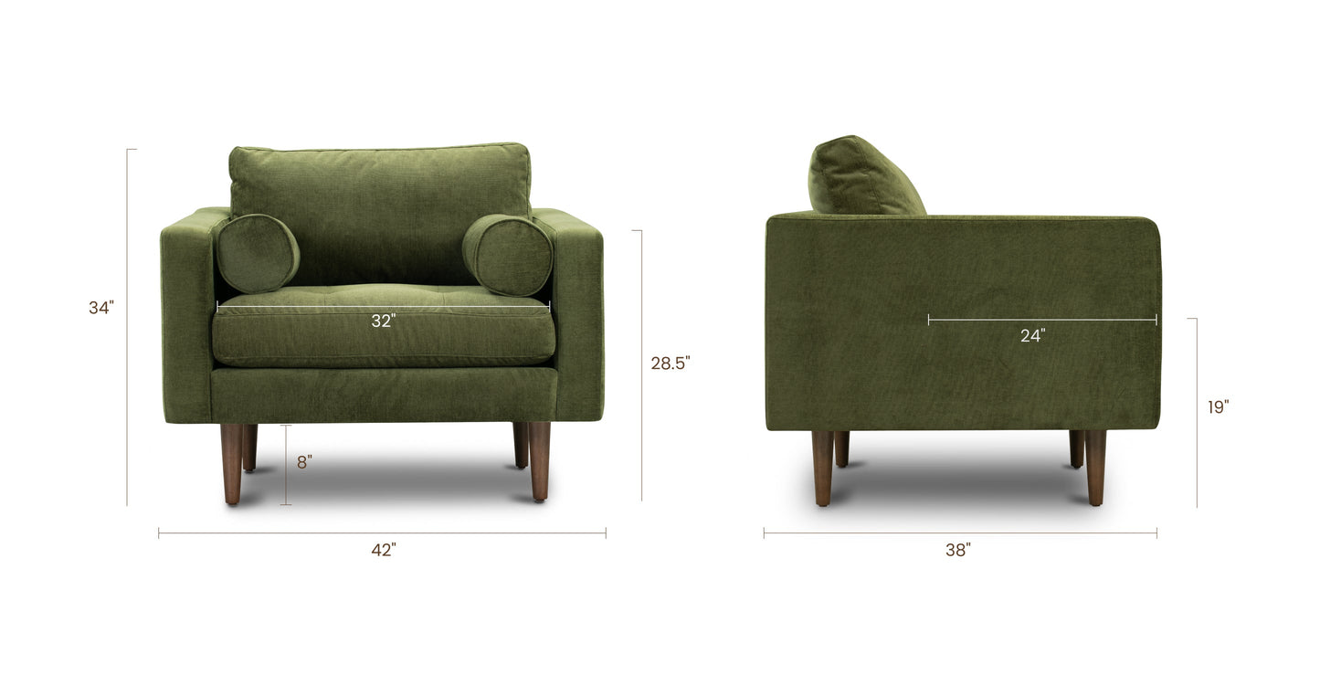 Poltrona in velluto Napa