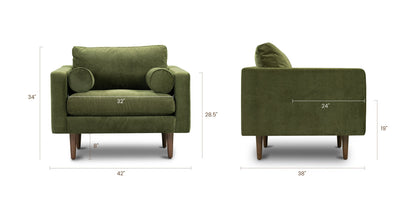 Poltrona in velluto Napa