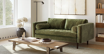 Divano da appartamento in velluto Napa 72