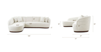 Divano componibile Arles con rivestimento sinistro