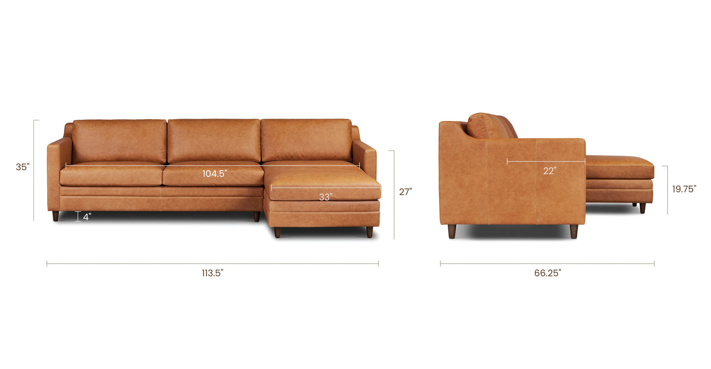 Divano letto estraibile Harper 113.5 rivolto a destra