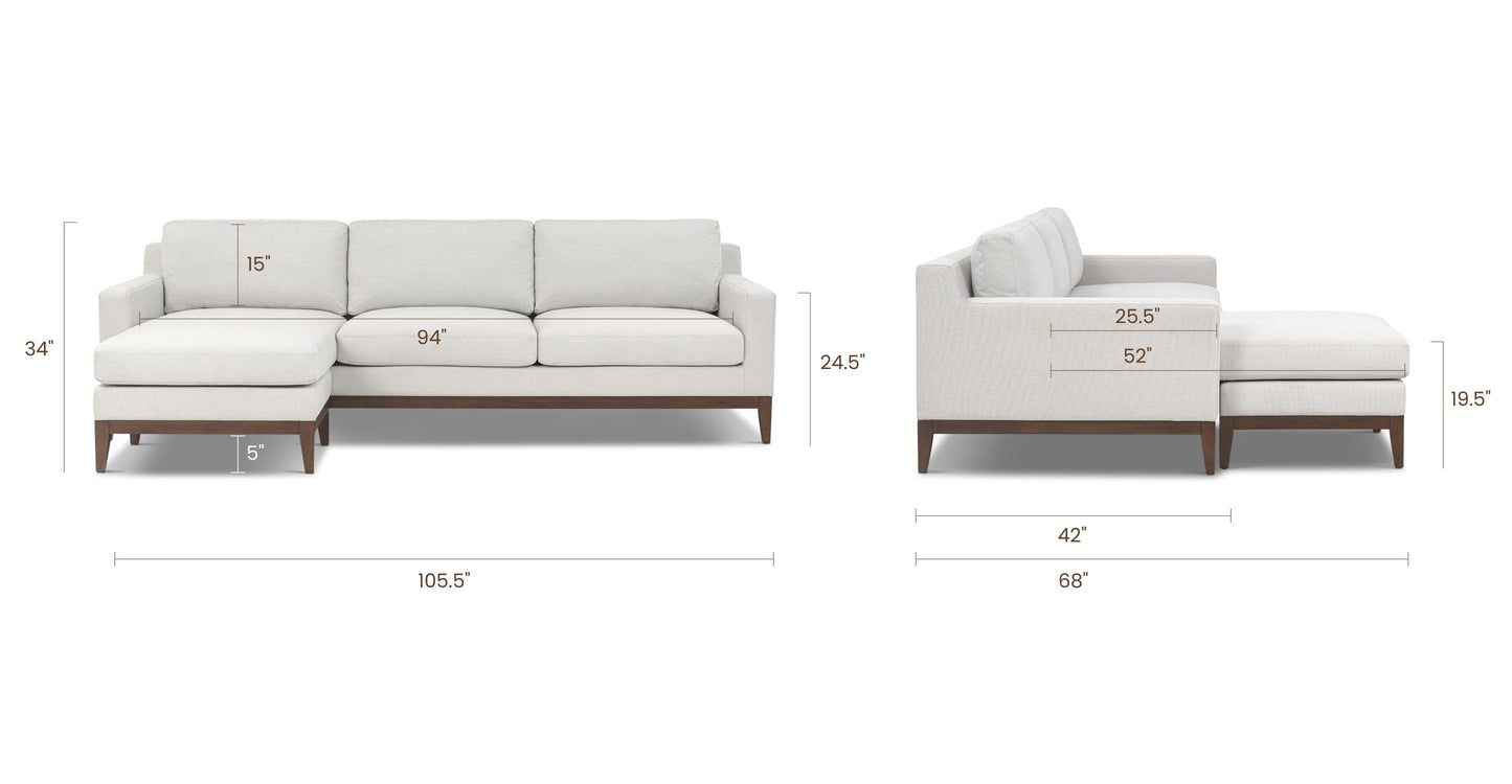 Divano componibile reversibile in tessuto ad alte prestazioni Zyon 105.5