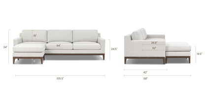 Divano componibile reversibile in tessuto ad alte prestazioni Zyon 105.5