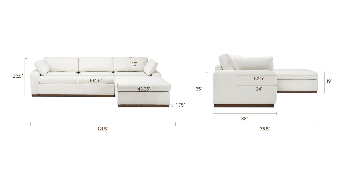 Divano componibile Cordoba con contenitore rivolto a destra