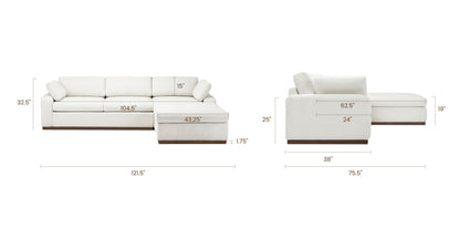 Divano componibile Cordoba con contenitore rivolto a destra