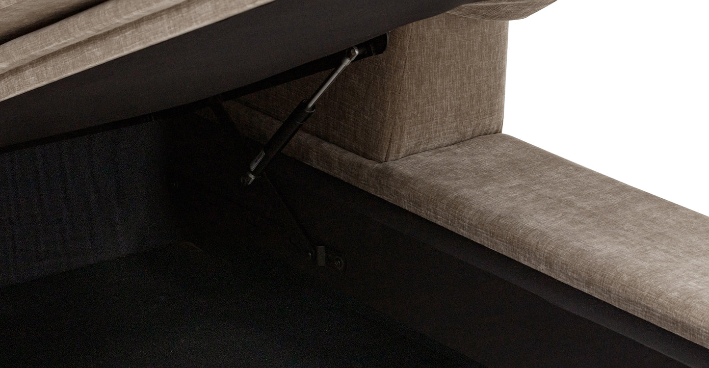 Divano componibile Milo con contenitore rivolto a destra