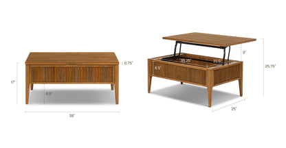 Tavolino da caffè contenitore con piano sollevabile Altira