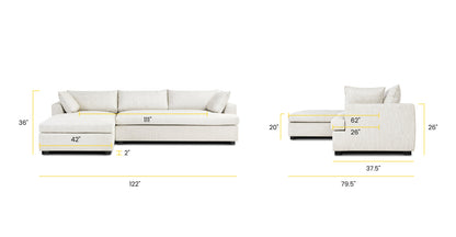 Divano componibile Milo con seduta rivolta a sinistra