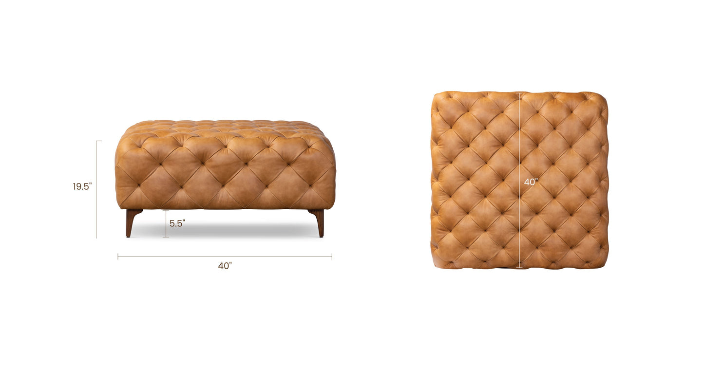 Pouf Torino con gambe in legno