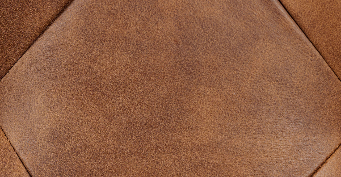 Pouf contenitore in pelle Zahra