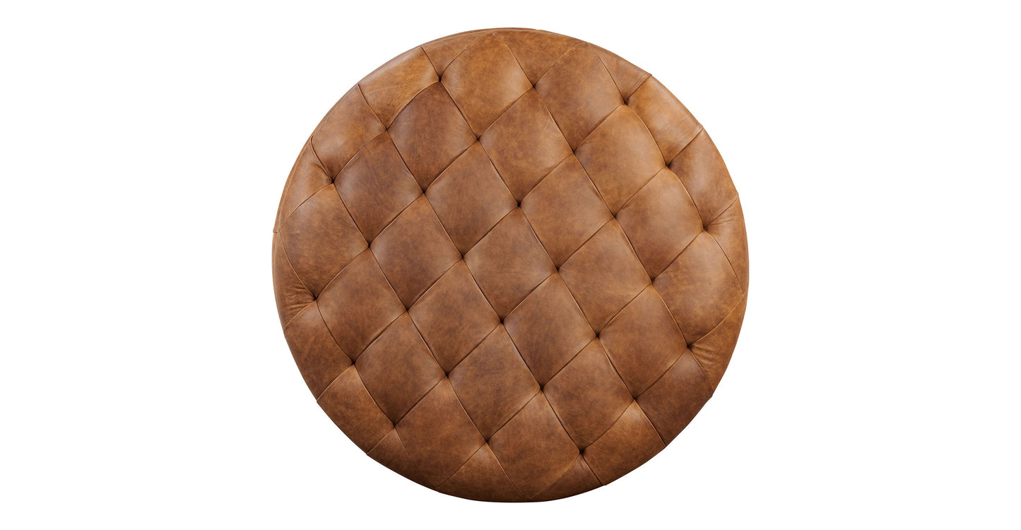 Pouf contenitore in pelle Zahra