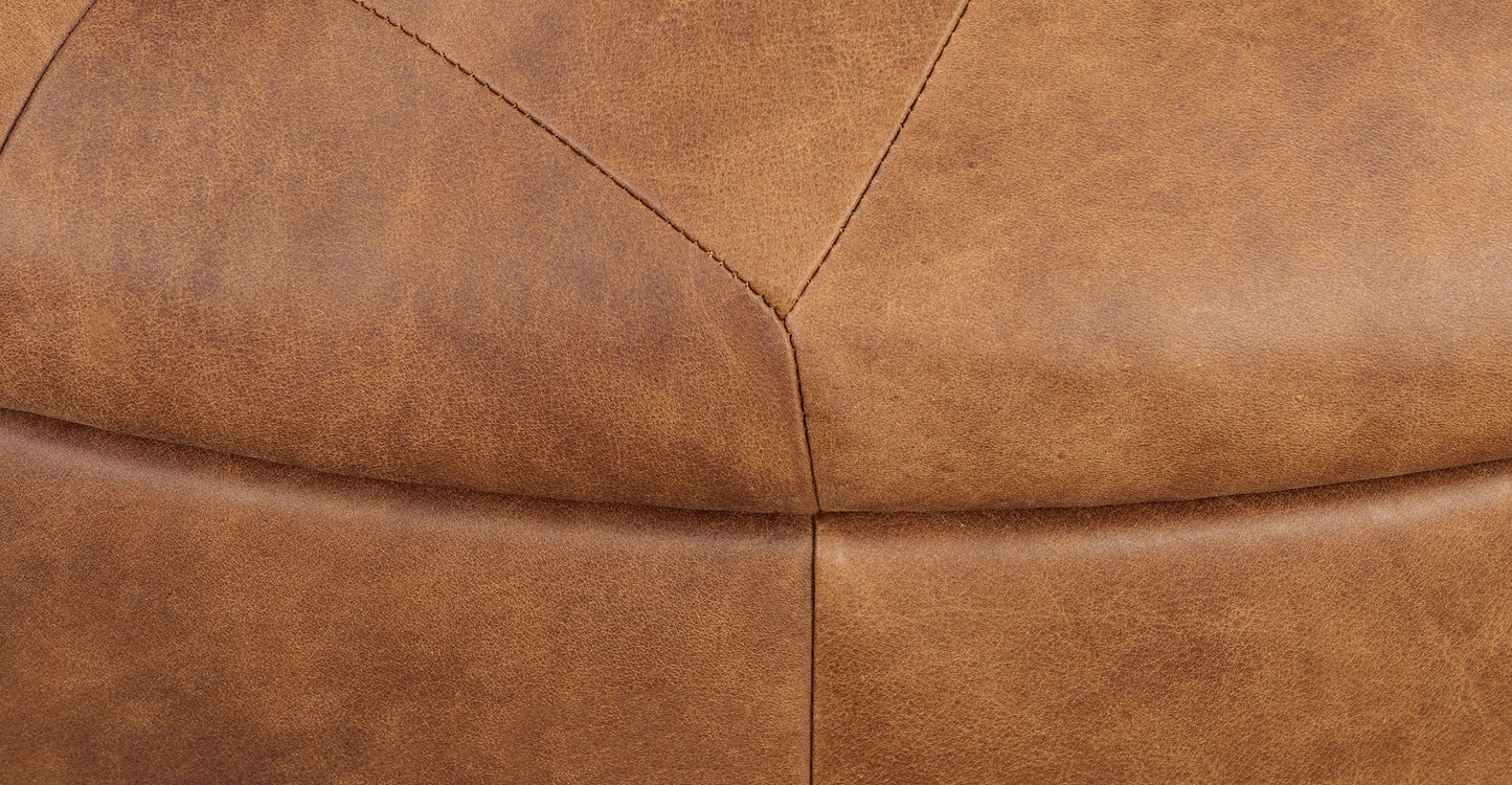 Pouf contenitore in pelle Zahra