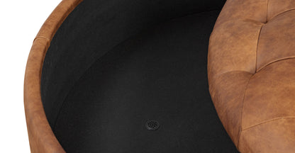 Pouf contenitore in pelle Zahra