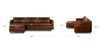 Divano letto estraibile Napa rivolto a sinistra