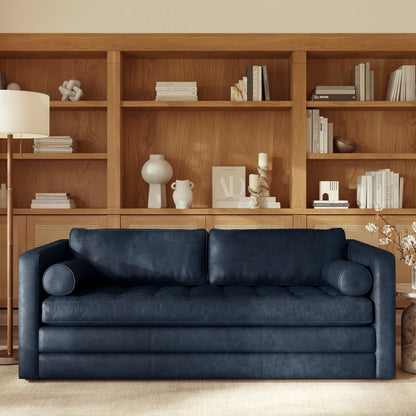 Divano letto trasformabile estraibile in pelle Napa 82