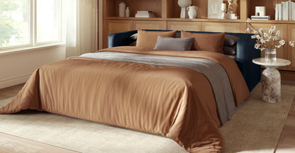 Divano letto trasformabile estraibile in pelle Napa 82