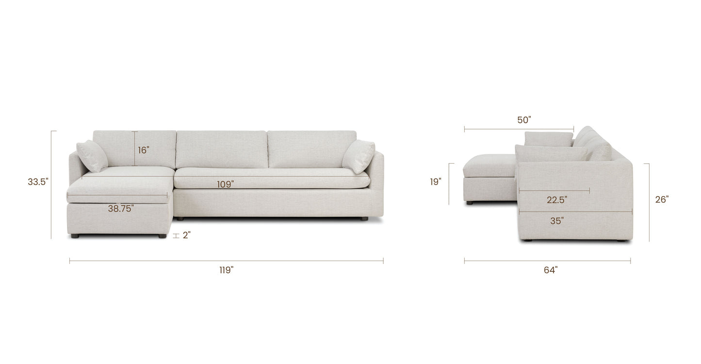 Divano letto componibile Argos con letto rivolto a sinistra