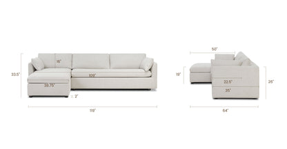 Divano letto componibile Argos con letto rivolto a sinistra