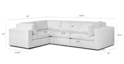 Divano componibile a L Vari Modular a 4 posti