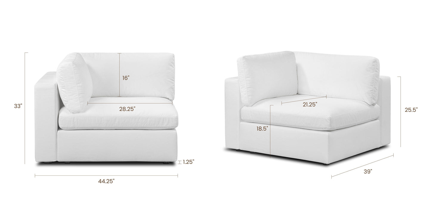 Vari Modular Bracciolo sinistro rivolto verso l'angolo + cuscino per bracciolo