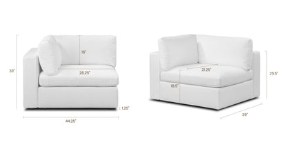 Vari Modular Bracciolo sinistro rivolto verso l'angolo + cuscino per bracciolo