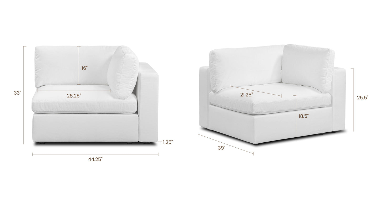 Vari Modular Bracciolo destro rivolto verso l'angolo + cuscino per bracciolo