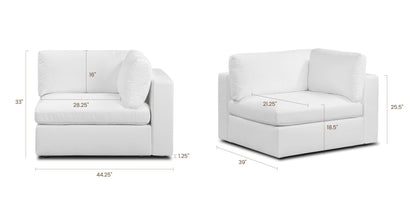 Vari Modular Bracciolo destro rivolto verso l'angolo + cuscino per bracciolo