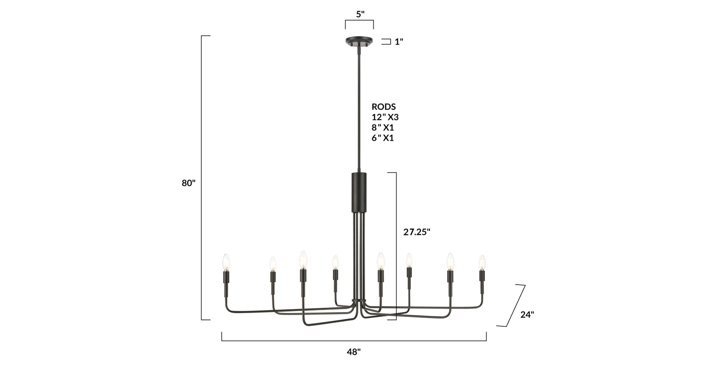 Lampadario Bella a 8 luci