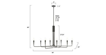 Lampadario Bella a 8 luci