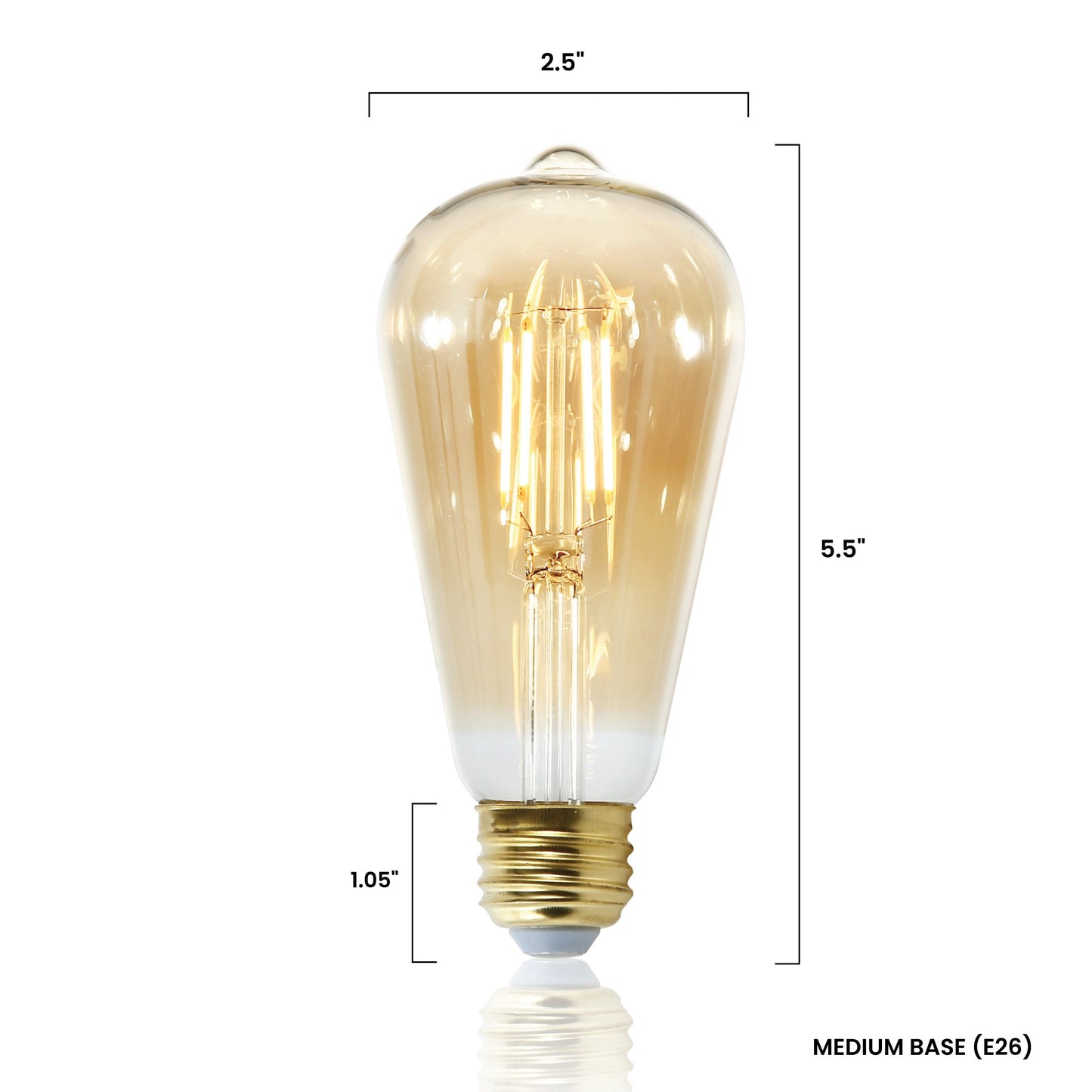 Lampadina a filamento vintage LED ambrata Holland ST21