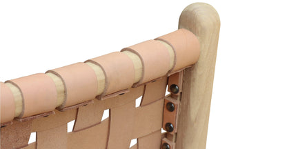 Sedia da pranzo Banda in teak e pelle