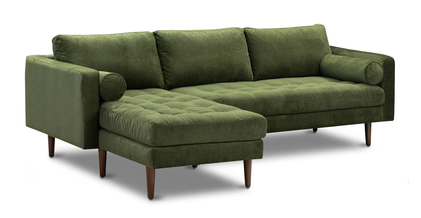 Divano componibile in velluto Napa rivolto a sinistra