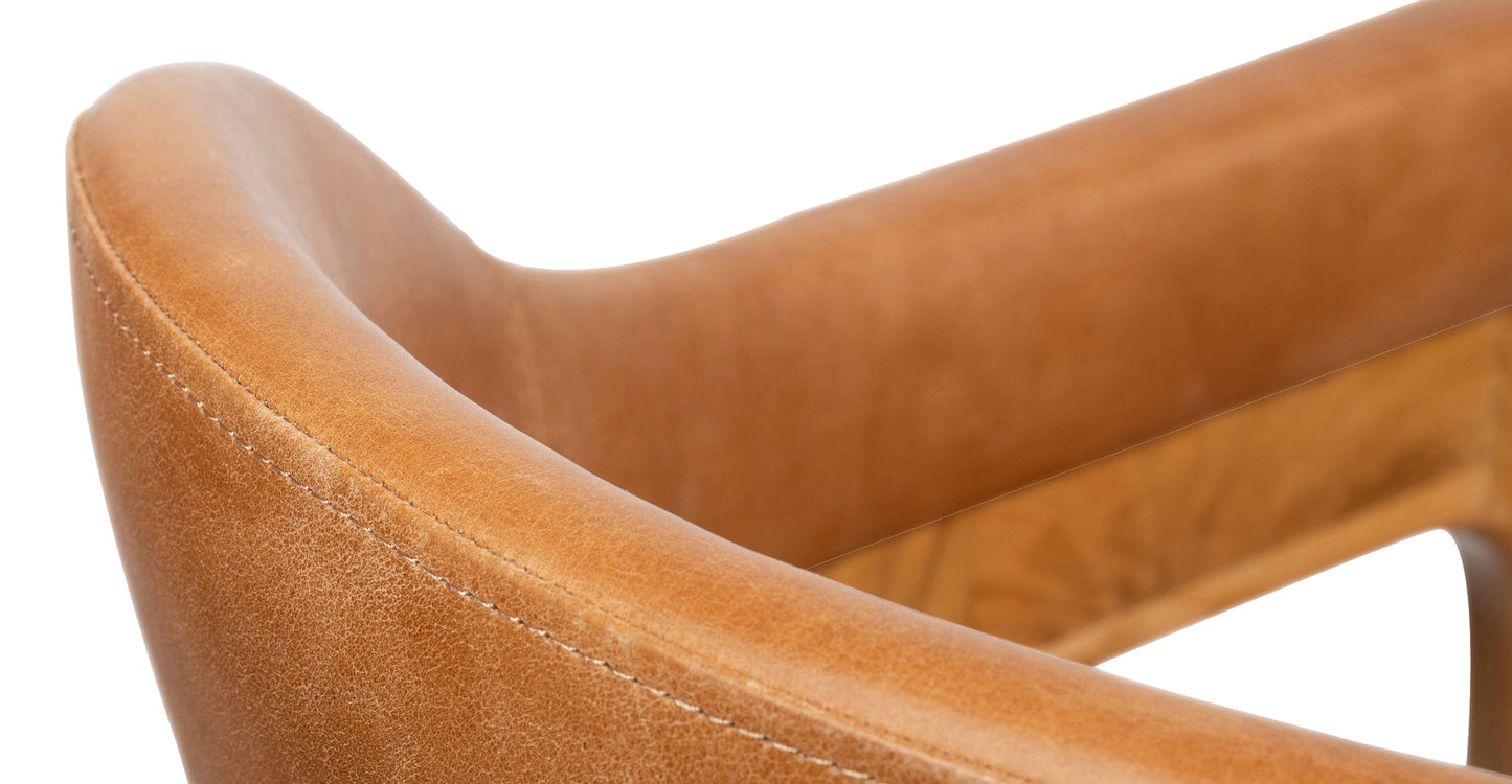 Sedia da pranzo in pelle Lando