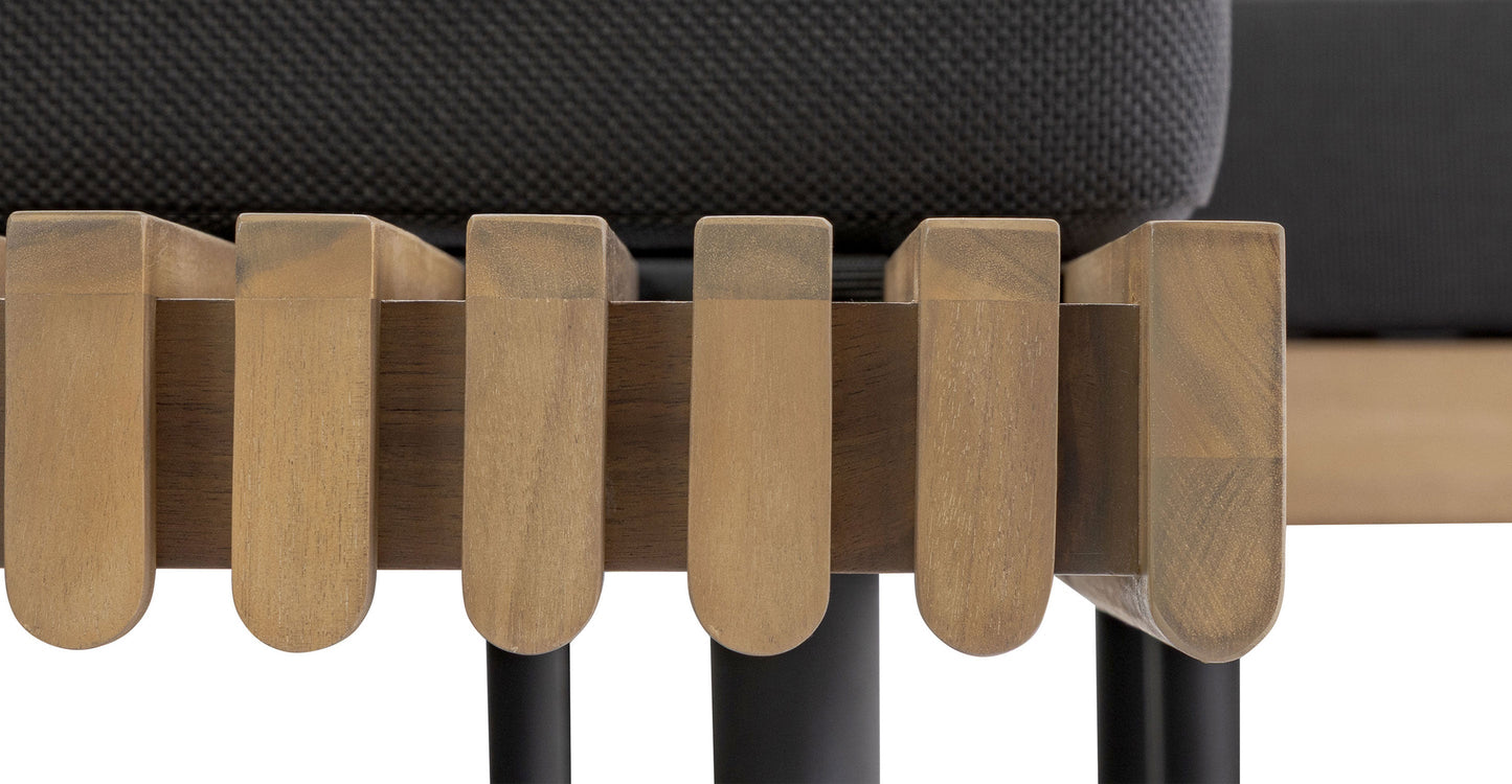 Divano angolare da esterno Lobos con tavolino da caffè