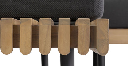 Divano angolare da esterno Lobos con tavolino da caffè