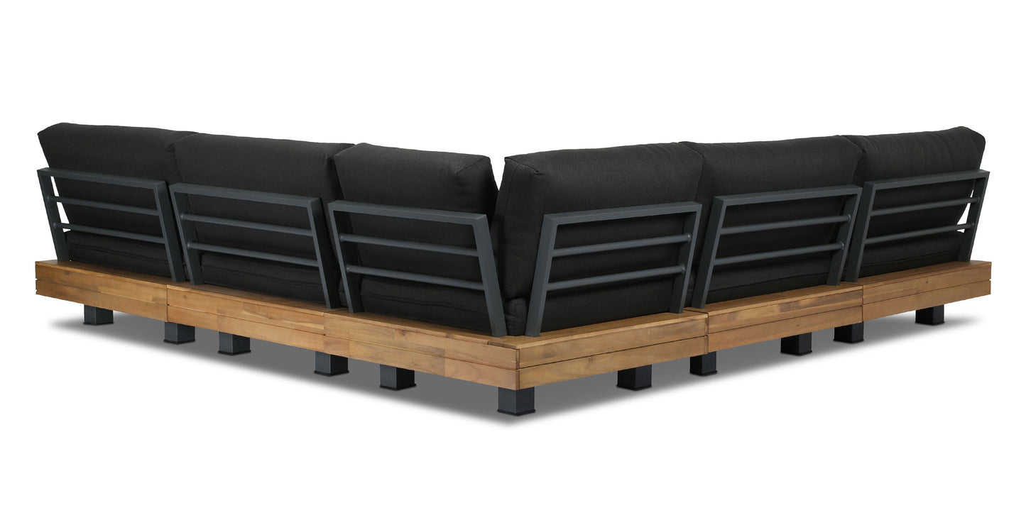 Set componibile angolare modulare Celenza con tavolino da caffè