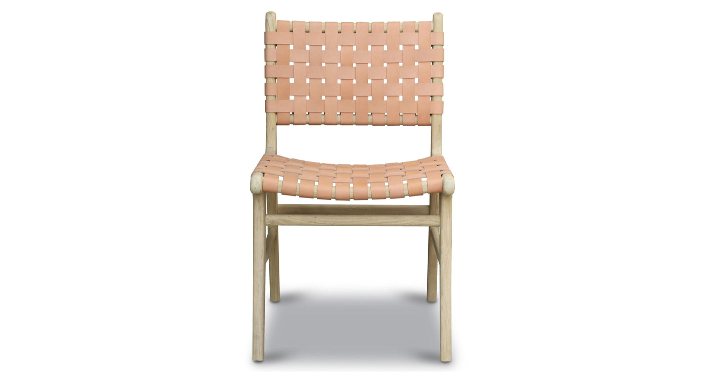 Sedia da pranzo Banda in teak e pelle