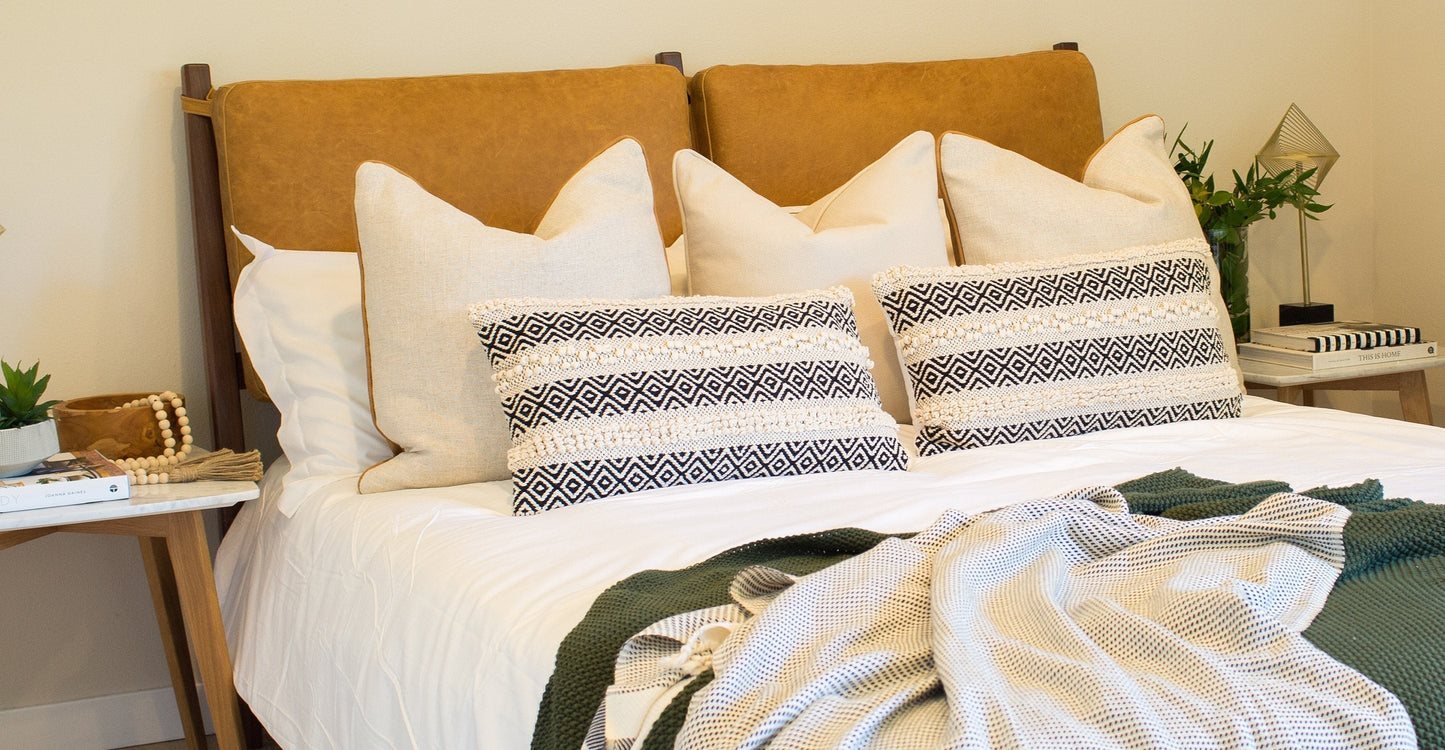 Letto Truro con cuscini in pelle