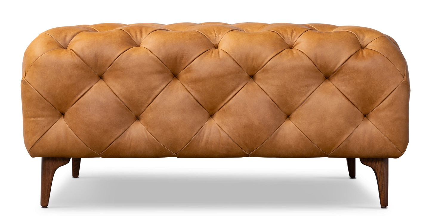 Pouf Torino con gambe in legno