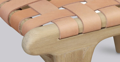 Sedia da pranzo Banda in teak e pelle