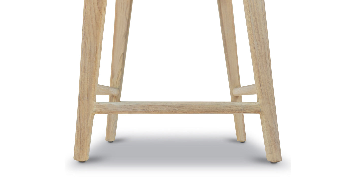 Sgabello da bar Banda in teak e pelle