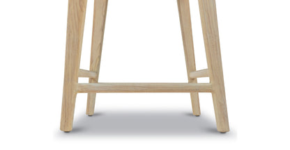 Sgabello da bar Banda in teak e pelle