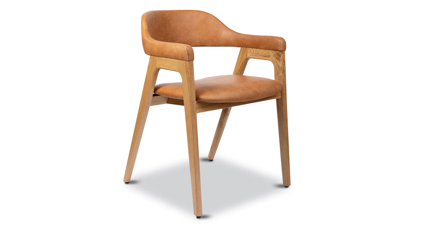 Sedia da pranzo in pelle Lando
