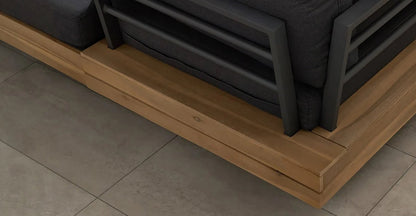 Set angolare componibile Celenza con tavolino da caffè