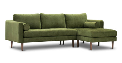 Divano componibile in velluto Napa rivolto a destra